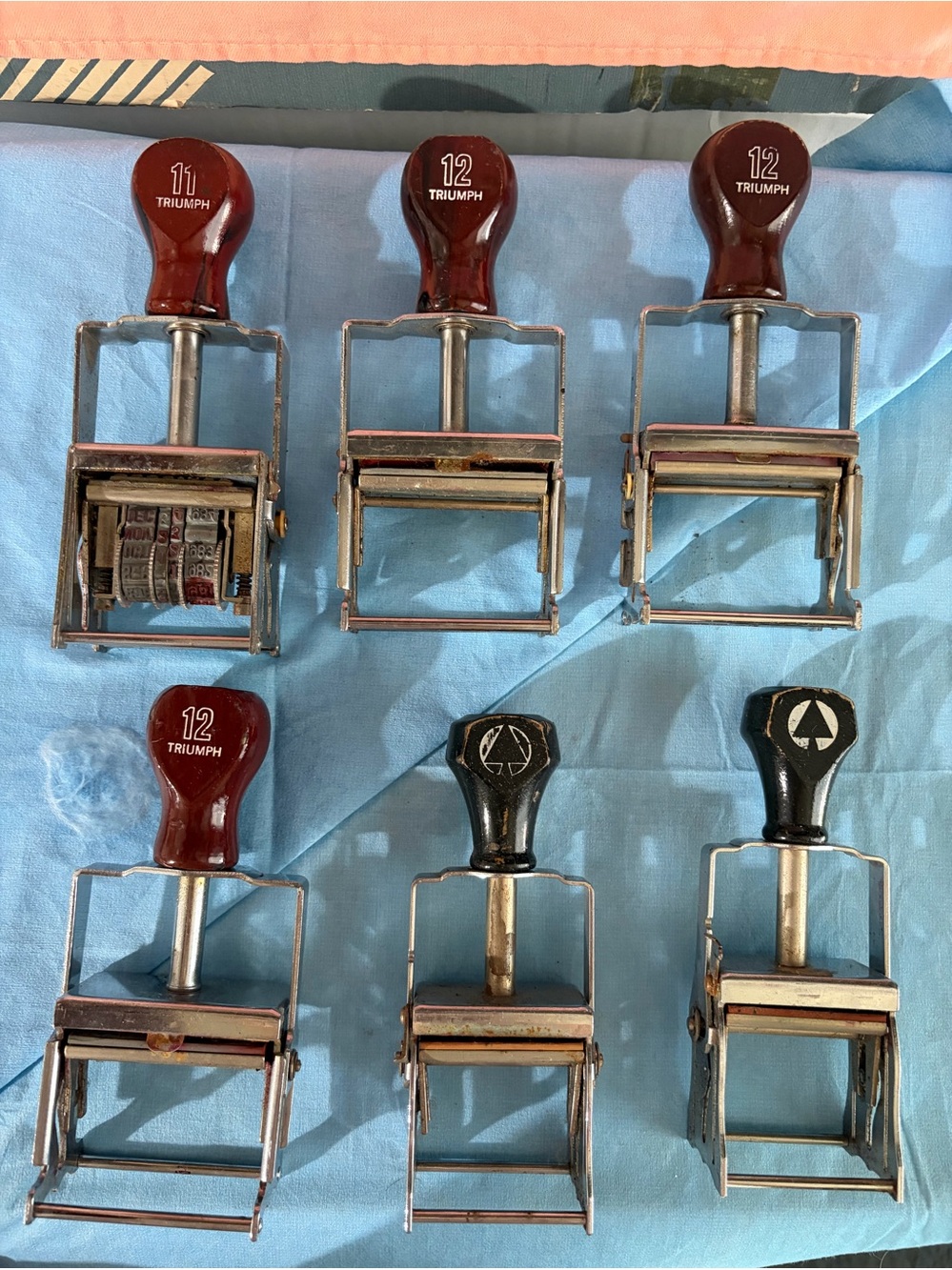 Lot of 6 Vintage Triumph Band Date & Numbering Stamps USA